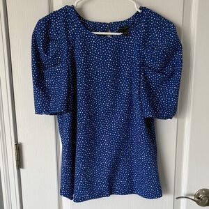 Banana Republic Navy and White Patterned Blouse